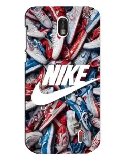 Чехол для Nokia 1 с картинкой «Коллаж кроссовок Найк»