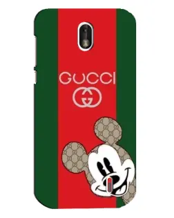 Чехол для Nokia 1 с картинкой «Gucci — полосы и Микки»