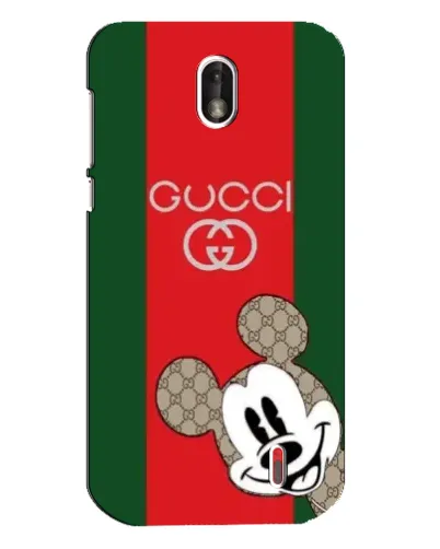 Чехол для Nokia 1 с картинкой «Gucci — полосы и Микки»