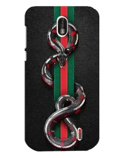 Чехол для Nokia 1 с картинкой «Gucci — змея на полосе»