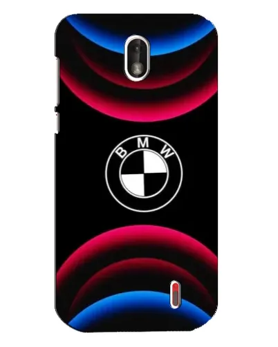 Чехол для Nokia 1 с картинкой «Логотип BMW и неоновые дуги»