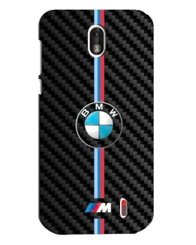 Чехол для Nokia 1 с картинкой «Эмблема BMW и карбон»