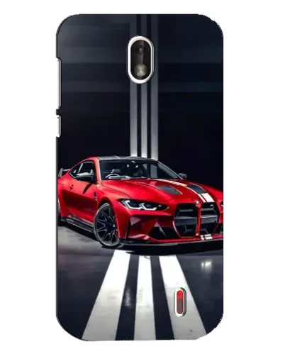 Чехол для Nokia 1 с картинкой «Красная BMW на дороге»