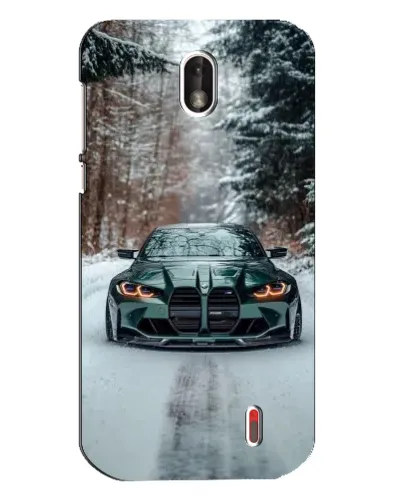 Чехол для Nokia 1 с картинкой «BMW в зимнем лесу»