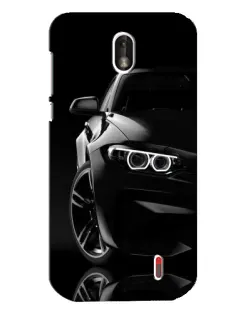 Чехол для Nokia 1 с картинкой «Черная BMW — профиль»