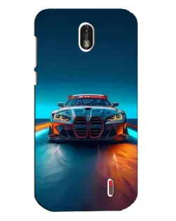 Чехол для Nokia 1 с картинкой «BMW — огни неона»