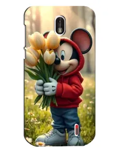 Чохол для Nokia 1 з картинкою «Міккі з тюльпанами»