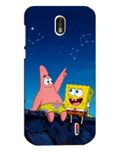 Чехол для Nokia 1 с картинкой «Губка Боб и Патрик ночью»