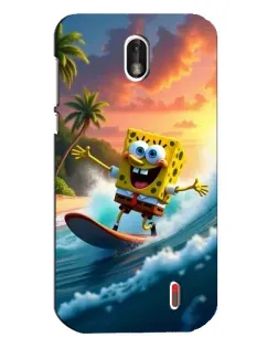 Чехол для Nokia 1 с картинкой «Губка Боб серфингист»