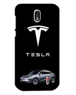Чехол для Nokia 1 с картинкой «Tesla Model Y»