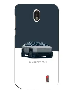 Чехол для Nokia 1 с картинкой «Серебристый Cybertruck Tesla»