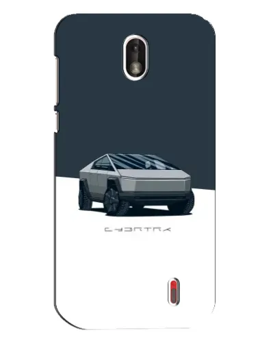 Чехол для Nokia 1 с картинкой «Серебристый Cybertruck Tesla»