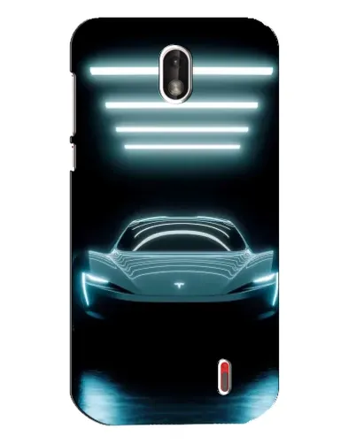 Чехол для Nokia 1 с картинкой «Tesla в неоне»