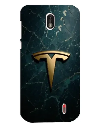 Чехол для Nokia 1 с картинкой «Мраморная Tesla Gold»