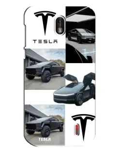 Чехол для Nokia 1 с картинкой «Коллаж Cybertruck Tesla»