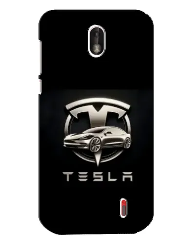 Чехол для Nokia 1 с картинкой «Tesla — серебристое авто»