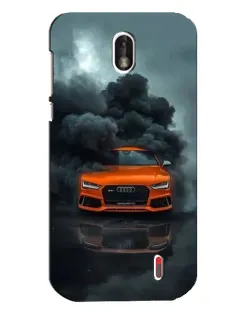 Чехол для Nokia 1 с картинкой «Audi в облаках дыма»