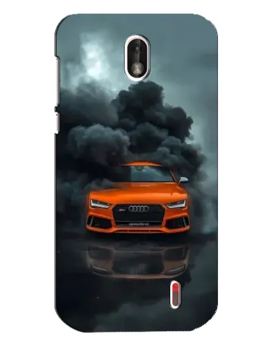 Чехол для Nokia 1 с картинкой «Audi в облаках дыма»