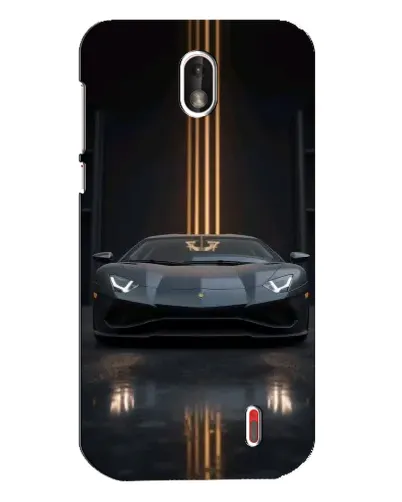 Чехол для Nokia 1 с картинкой «Lamborghini золотые линии»