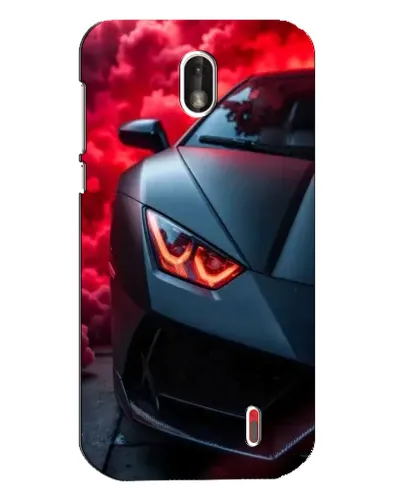 Чехол для Nokia 1 с картинкой «Lamborghini красное сияние»