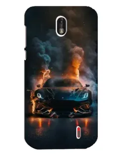 Чехол для Nokia 1 с картинкой «Lamborghini дымная эстетика»