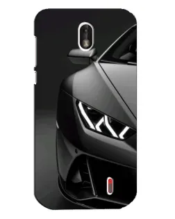 Чехол для Nokia 1 с картинкой «Lamborghini фары детализация»