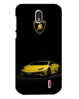 Чехол для Nokia 1 с картинкой «Lamborghini желтый акцент»
