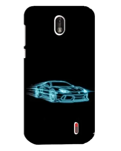 Чехол для Nokia 1 с картинкой «Неоновый контур Lamborghini»
