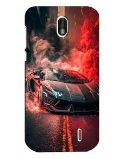 Чехол для Nokia 1 с картинкой «Lamborghini красный дым»