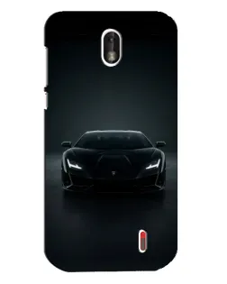 Чехол для Nokia 1 с картинкой «Черный Lamborghini Aventador»