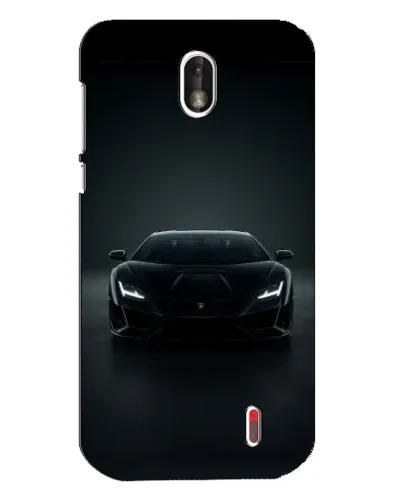 Чехол для Nokia 1 с картинкой «Черный Lamborghini Aventador»