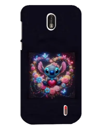 Чехол для Nokia 1 с картинкой «Stitch в цветах»