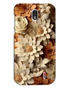 Чохол для Nokia 1 з картинкою «Бежевий флористичний декор»