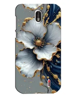 Чехол для Nokia 1 с картинкой «Белый цветок и золотой флюид»