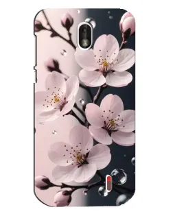 Чехол для Nokia 1 с картинкой «Нежная сакура и капли»