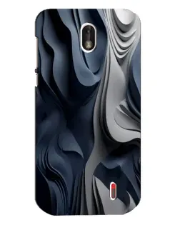 Чохол для Nokia 1 з картинкою «Об'ємні сині складки»