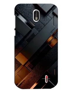 Чохол для Nokia 1 з картинкою «Чорні геометричні блоки»