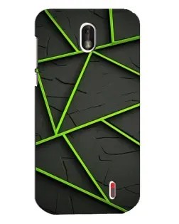 Чохол для Nokia 1 з картинкою «Зелені геометричні лінії»