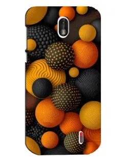 Чохол для Nokia 1 з картинкою «Об'ємні помаранчеві сфери»