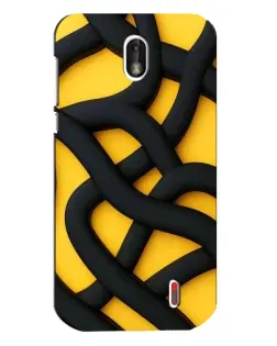 Чохол для Nokia 1 з картинкою «Чорне жовте переплетення»