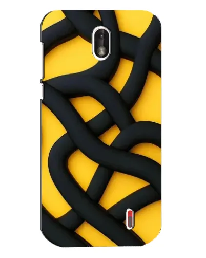 Чохол для Nokia 1 з картинкою «Чорне жовте переплетення»