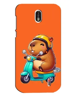 Чехол для Nokia 1 с картинкой «Капибара на скутере»