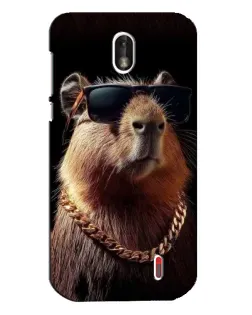Чехол для Nokia 1 с картинкой «Капибара золотая цепь»