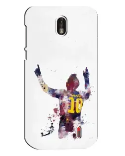 Чехол для Nokia 1 с картинкой «Акварельный Месси Барселона»