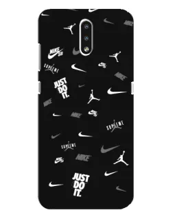 Чехол для Nokia 2.3 с картинкой «Nike Black Pattern»