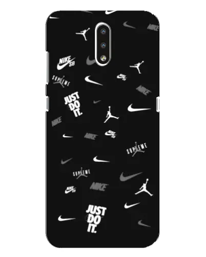 Чехол для Nokia 2.3 с картинкой «Nike Black Pattern»