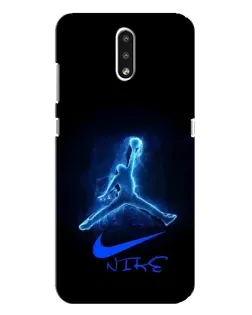 Чехол для Nokia 2.3 с картинкой «Jordan Neon Blue»
