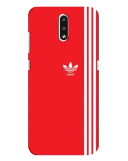 Чехол для Nokia 2.3 с картинкой «Красный минимализм Adidas»