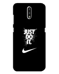Чехол для Nokia 2.3 с картинкой «Текстовый принт Nike»