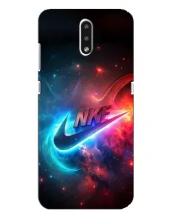 Чехол для Nokia 2.3 с картинкой «Огненный логотип Nike»
